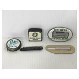 Lot of vintage box cutters, tape measures ect