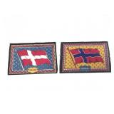 Pair of vintage tobacco felt cigar box liners