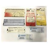 Lot of 7 vintage easy slide calculators