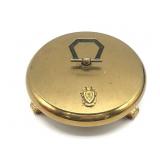 Vintage gold toned felt lined trinket box