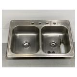 Stainless steel 33in double sink