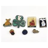 Seven vintage mixed lapel pins