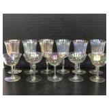 12 fancy iridescent wine glasses 6 of each style