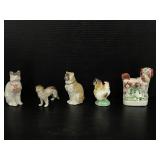 Lot of 5 vintage ceramic animals