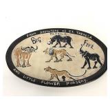 Vintage oval jungle animal gift piece