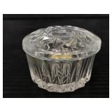 West Germany lead crystal salt cellar w/ lid