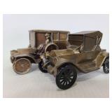 Two Hudson State Savings Bank metal car banks