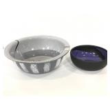 Two pottery made abstract bowls