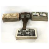 Stereoview slide cards and viewer