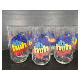 Seven vintage Diet Pepsi soda glass cups