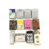 Twelve assorted lighters