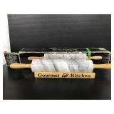Gourmet Kitchen marble rolling pin w/ stand