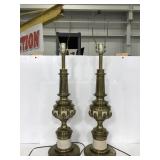 Two vintage stiffle lamps