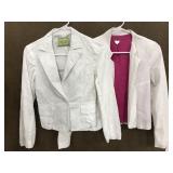 Pair of white ladies jackets