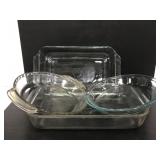 Glass baking pans and pie dishes