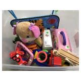 Bin of young childs toys