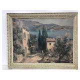 Vintage framed street scene art print