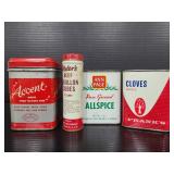 Vintage metal spice containers