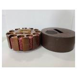 Rotating wood poker chip holder