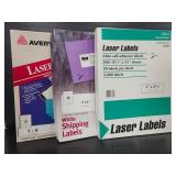 Three boxes of laser labels