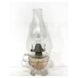 Antique glass oil lamp
