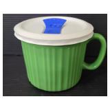 Ceramic corningware soup mug with lid