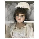 Large wedding porcelain doll Amy in box w/COA
