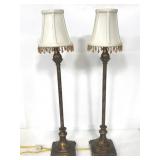 Pair of table lamps w/vintage inspired shades