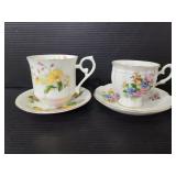 Bone china cups and saucers