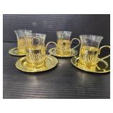 Glass and metal espresso set