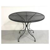 Powder coated steel patio table w/ umbrella hole