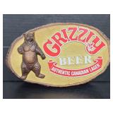 Grizzly beer 3D plastic mold oval bar sign