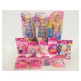 Two new barbies & 9 new barbie accessory packs