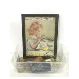 Lot of vintage trinkets and glass items