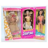Three vintage barbies
