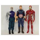 Iron man, captain America & max steel figures