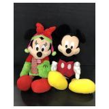 Mickey Mouse and winter Minnie plushies