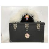 Vintage Knights of Columbus hat in train trunks