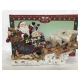Santa on Sleigh resin figure with box