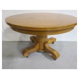 Wood round dinning table on wheels