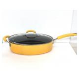 Rachel Ray nonstick oval yellow pan with lid