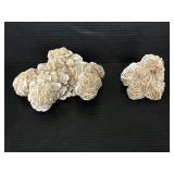 Pair of desert rose selenite specimens