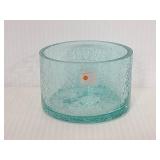 Blenko handmade crackle glass candle holder