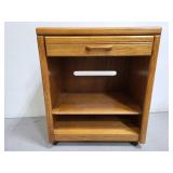 Wood rolling microwave cart with drawer
