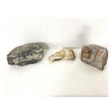 Trio of unknown minerals possibly agate