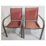 Pair of lightweight outdoor metal patio chairs