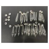 Lot of 27 vintage glass chandelier dangles