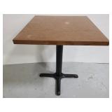 Small square metal base table w/ wood top