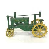 Vintage John Deere OP metal tractor toy