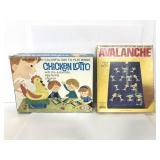 2 vintage kids games avalanche & chicken lotto